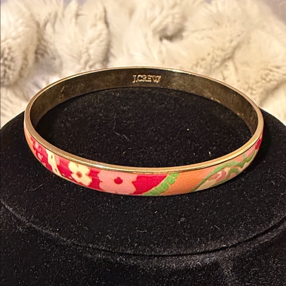 J. Crew Jewelry - J. Crew Gold Bangle with Floral Accents